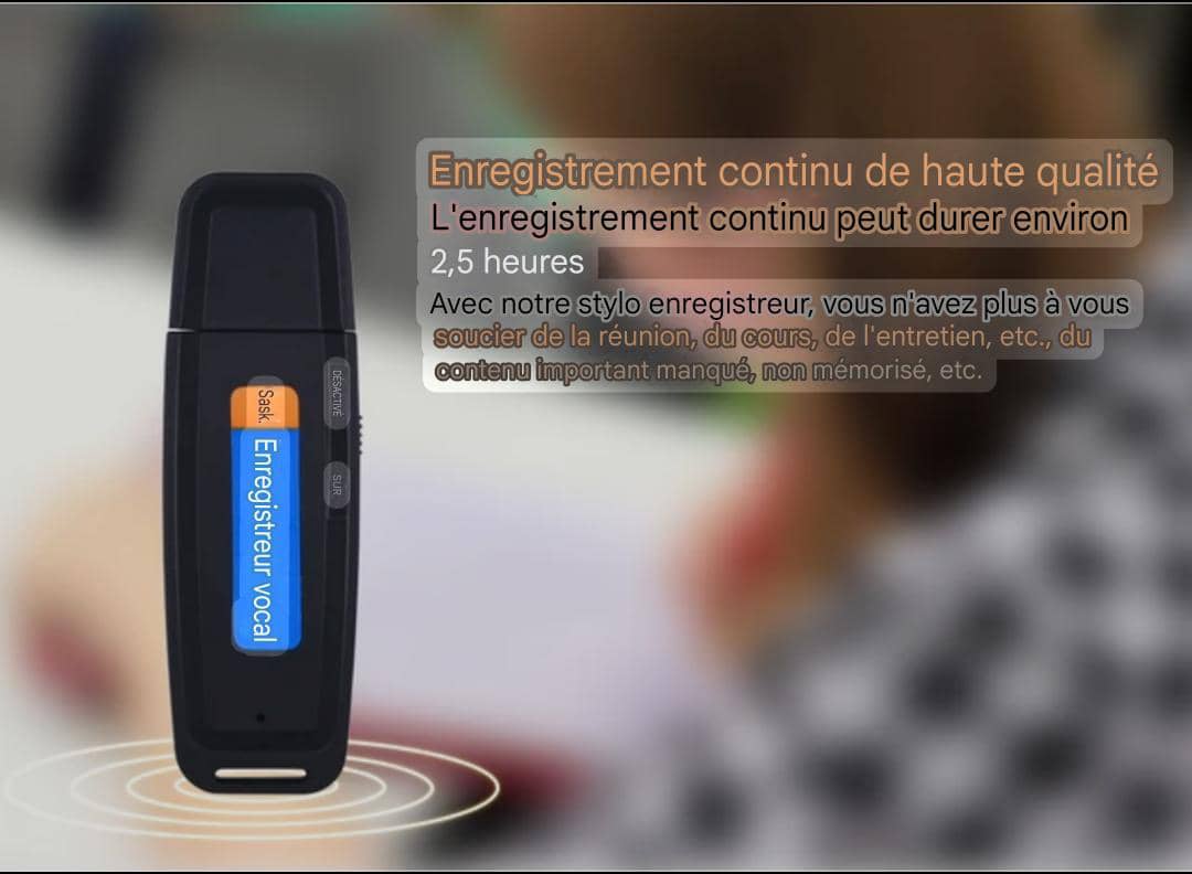 Enregistreur vocal USB 32 Go multifonction